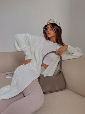 Selene Longline Cardigan – Milk White