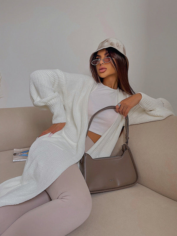 Selene Longline Cardigan – Milk White