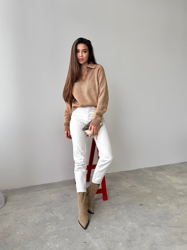 Elin Knit Blouse – Camel