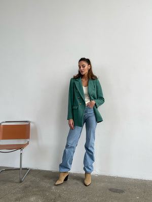Gwendoline Double-Breasted Oversized Blazer – Green