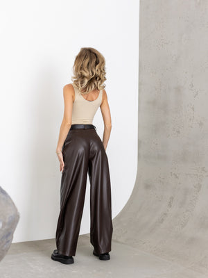 Clémence Pleated Wide-Leg Trousers