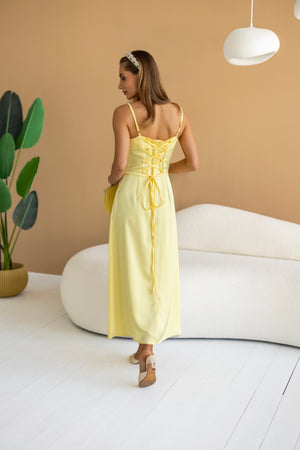 Léa Corset Slip Dress – Yellow