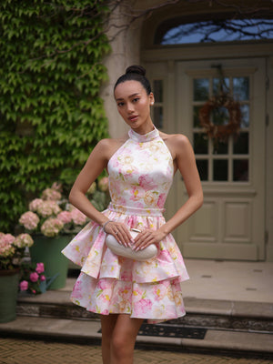 Ambroisine Floral Halter Mini Dress