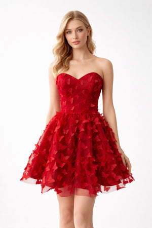 Adélie Butterfly Appliqué Mini Dress