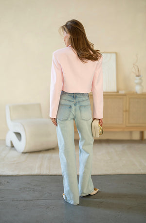 Isla Cropped Blazer – Pink