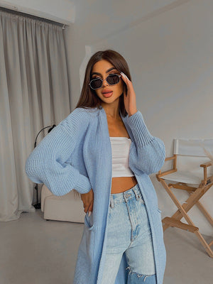 Selene Longline Cardigan – Blue