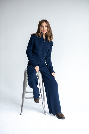 Charlotte Zip Bomber & Trouser Set – Blue