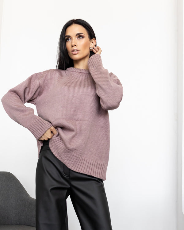 Marion Relaxed Crew Sweater – Blush