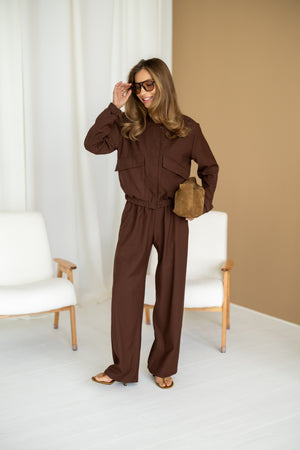 Solene Knit Lounge Set – Brown