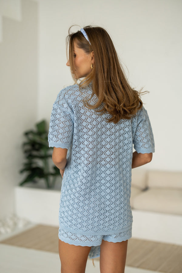 Nora Shirt & Shorts Set – Blue