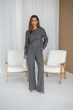Solene Knit Lounge Set – Grey