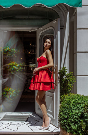 Valentine Strapless Tiered Mini Dress