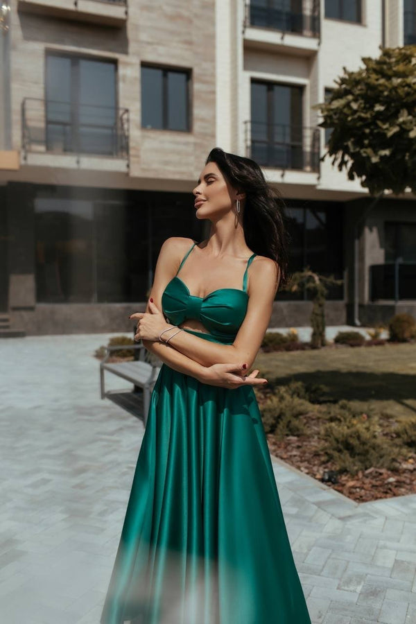 Rosine Satin Bustier Midi Dress